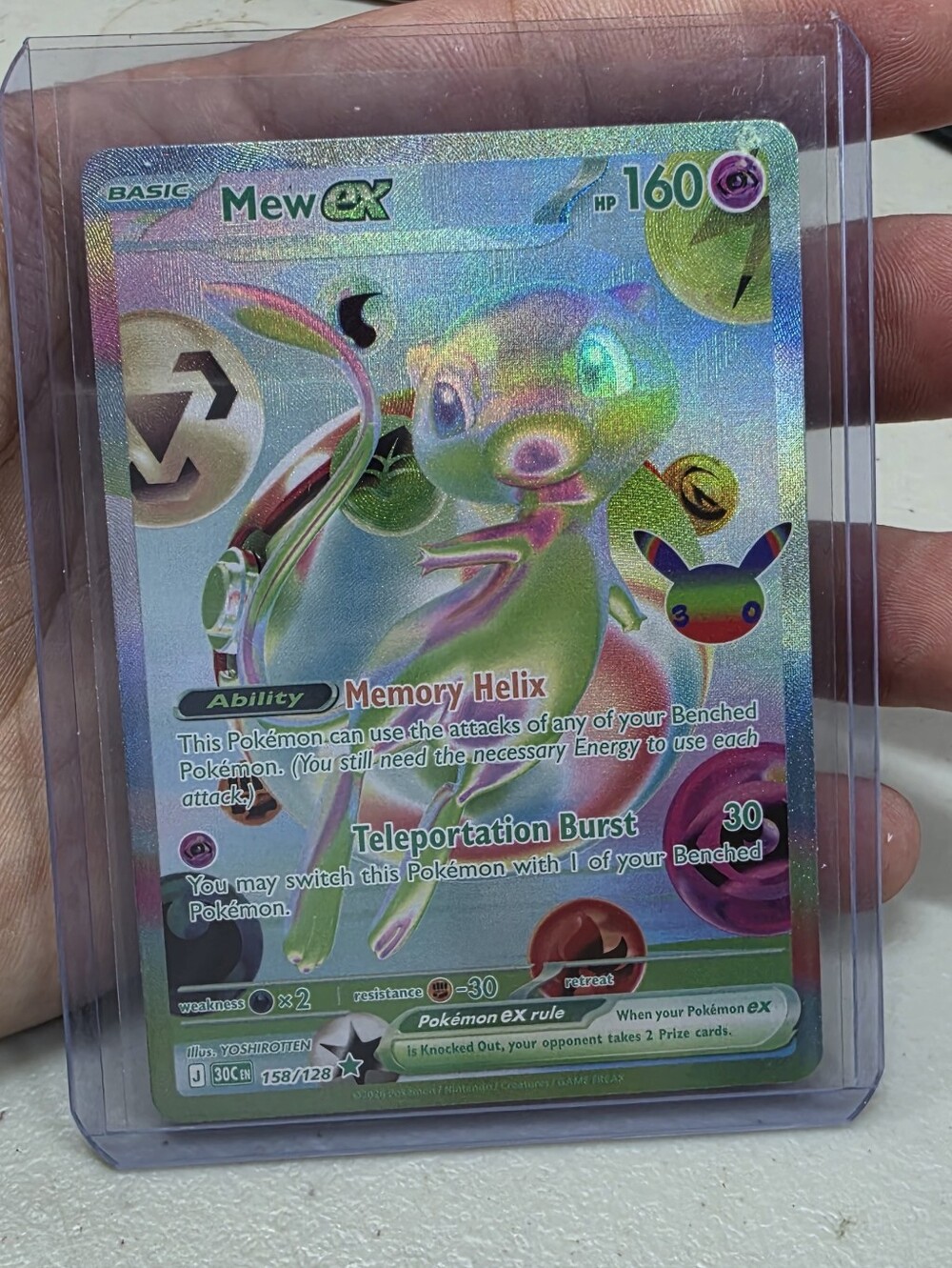 FUTURISTIX MEW Ex Holographic Trading Card 30TH ANNIVERSARY